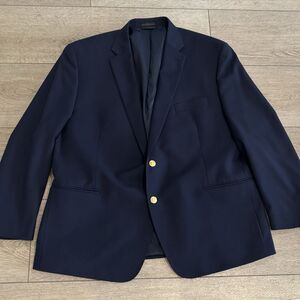Lauren Ralph Lauren Classic Blazer Men 46R LRL Navy Gold Buttons Wool Sport Coat